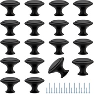 JOY DECOR 18 Pek Matte Hitam Kabinet Laci Perkakasan 30mm Tombol Kabinet Dapur Tarik Laci dengan Skr
