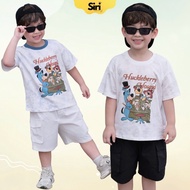 Set of short-sleeved beach outings for boys with Houd blouse and khaki shorts from 9 to 28kg SIRI T1