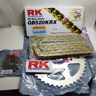RK 520 SET FOR KTM DUKE250/390 WITH (14T)-(45T/46T) AND 520KLO/520KLO 2(GOLD)/GB520-120L(X-RING)