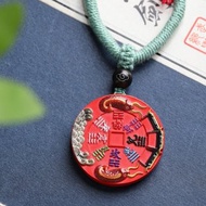 天然原礦硃砂精品紅砂彩繪山鬼花錢吊墜 硃砂含量高達95%以上