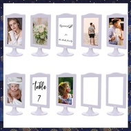 (RZDW) Double Sided Standing Picture Frames 4x6 Inch 2 Side Pedestal Picture Frames Plastic White Ph