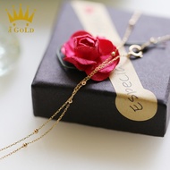 AiGOLD/AGOLD 9K/14K/18K Luxury Gold Necklace Round Gold Bead Clavicle Chain Simple Fashion
