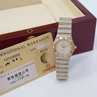 【大眾名錶】OMEGA 歐米茄 1272.30.00 星座系列 半金石英錶 白色菱格紋面盤 錶徑25.5mm B984