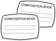 MixTeach 6 Pcs Composition Book Cutouts Large Composition Notebook Bulletin Board Decor School Class