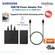 Samsung 65W Super Fast charging PD Power Adapter Trio | 3-Port Super Fast Charging , PD 3.0 PPS, 5A 