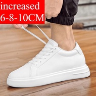 yyyNew  Men's Sneakers Elevator Shoes Heightening Height Increase Insole 6-10CM High Heels Shoes Lea