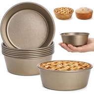 Carbon Steel 8 Pack Mini Pie Pans 4 Inch Reusable Nonstick Small Round Muffin Cake Pan Pie Tins Hamb