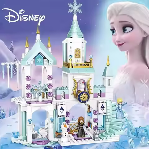 Disney Frozen Princess Snow Castle Building Blocks Toys Sets Movies Educational Assembled Toys DIY G