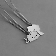 "Sisters" must be translated as sisters   Original: Hug the Cat Couple Necklace for Besties, Cute Ti
