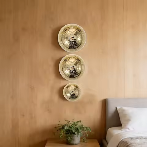3Pcs Mirror Disco Ball Half Hemisphere Adhesive Mirror Glass Reflective Globe Sparkling Disco Decor 