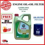 NEW CASTROL EDGE 5W40 SN FULLY SYNTHETIC ENGINE OIL 4L WITH OIL FILTER #Castrol 5W40 #Fully Syntheti