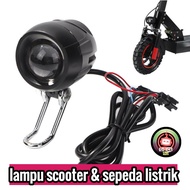 lampu dan klakson scooter dan sepeda listrik lamp e bike 2 in 1 36v 48v headlamp skuter elektrik oto