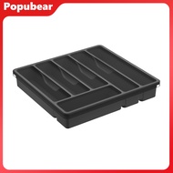Cutlery Storage Box with Lid 6 Compartments Plastic Organizer for Kitchen Drawer And Countertop BPA-