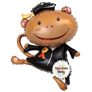 Monkay Graduation Foil Balloon Bachelor's Monkey/