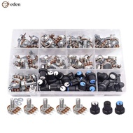 Rotary Knob Potentiometer Kit- 200PCS WH148 B1K 5K 10K 20K 50K 100K 250K 500K 1M Ohm Single Linear D