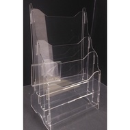 Mica shelf for brochures / Mica shelf for leaflets A4 A5 A6 / 3 Compartments (floor)