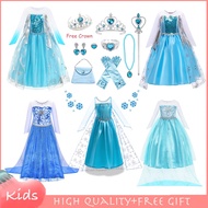 Elsa Frozen Christmas Dress For Kids Girl Sequin Mesh Princess Dress with Cloak Cape Handbag Sandal Shoes Fansy Kids Clothes Birthday Gift Party Wear