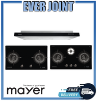 Mayer MMGH892HE 2 Burner / MMGH893HE 3 Burner [86cm] Glass Gas Hob + Mayer MMSI900LEDHS [90cm] Semi-Integrated Slimline Cooker Hood Bundle Deal!!