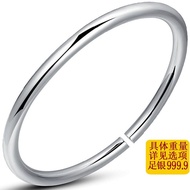 Authentic Open Bracelet Smooth Surface Women's Bracelet Silver Bracelet Couple Solid Silver Men's Ro