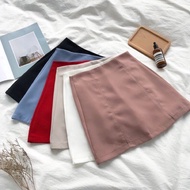 A-line skirt with slits on both sides, 40cm with check zipper A40.2.S2B