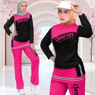 Setelan Olahraga Wanita Kombinasi Rok Celana Cargo Sporty Deenay Set Training Viral Oneset Joging Ru