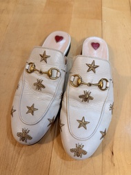Gucci Princetown刺繡星星蜜蜂穆勒鞋
