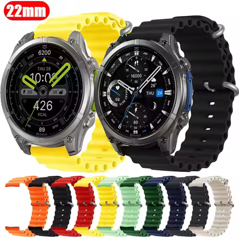 22mm Ocean Strap For Zeblaze VIBE 8 Silicone Wristband For Zeblaze Vibe 7 7 Pro 7 Lite/Stratos 4 3 2