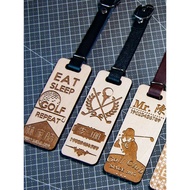 Golf Bag Name Tag Customized Engraving Wooden Name Tag Write Name Tag Supplies Customized Name Tag