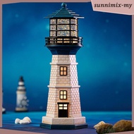 [SunnimixMY] Lighthouse Night Light Novelty Snow Globe for Home Entryway Kids Bedroom