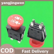 YANGWEN Red PTO Push Switch Heavy Duty Durable Shell 10A 14VDC Heat Resistant Rating for Lawn Mower 