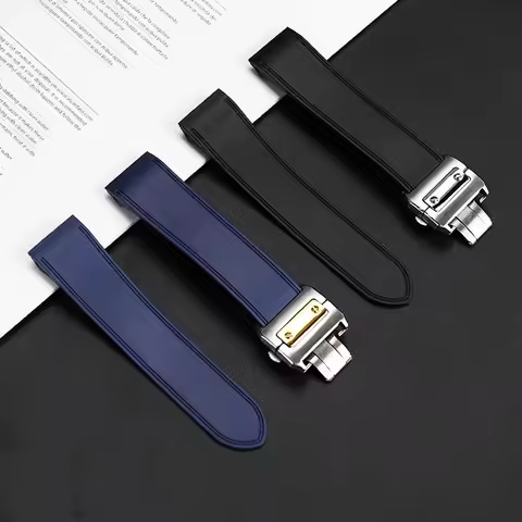 23mm 25m For Cartier santos100 Santos silicone rubber watch strap santos 100 Metal buckle watchband 