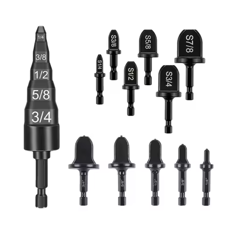 6/7/12PCS Copper Flaring Tool Drill Bit Set 5-in-1 Swaging Tool Tube Expander Mini Split Flare HVAC 