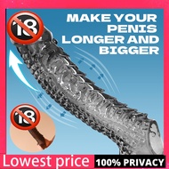 Elastic Sleeve Extender, 3D-textured Soft TPE Penis Sleeve, Reusable Adult Toy with Ring Base, Suita