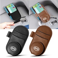 Car Leather Glasses Clip Sun Visor Multi-function Sunglasses Clip For BYD Qing Song Tang Yuan F3 I3 
