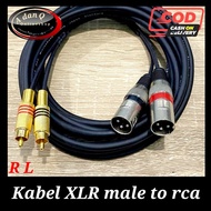 XLR male to rca cable one set of rca to xlr male cables