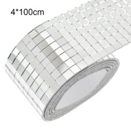 Self-Adhesive Square Glass Mirror Mosaic Tiles Mini Square Round Glass Craft DIY Handmade CraftsPart