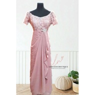 SIMPLE BUT ELEGANT BLUSH PINK LONG GOWN "FDMLG-03" for wedding, Mother, Ninang, Sponsor & Formal