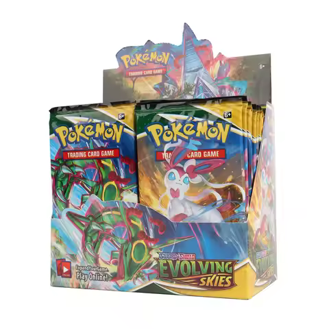 360Pcs English Pokémon TCG: Sword Shield Evolving Skies Booster Box Pokemon Trade Card 36 Pack Box R