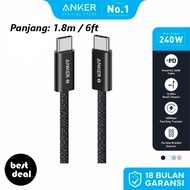 Anker Zolo USB-C to USB-C Data Cable Charger Support 240W 5A PD PPS Nylon Braided 3FT 0.9M / 6FT 1.8