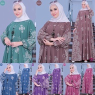 Kaftan Motif Bunga Dress Gamis Muslim Wanita Super Jumbo