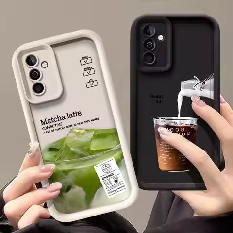 Funny Iced Coffee Phone Case for Samsung Galaxy S25 S24 S23 Ultra S22 Plus S21 FE A16 A14 5G Cute Ca