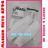 Masker Heto KF-94/Non Medis/3D Design/4 Layers/Isi 10 pcs