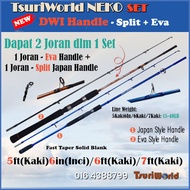 [SET 2Rod Dwi Handle]TsuriWorld NEKO Solid Rod SET 2 Joran(Split+Eva) 15-40lb 2-Piece Spinning Fishi