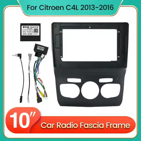 10 Inch Car Radio Fascias Frame for Citroen C4 C4L DS4 2 B7 2010-2018 2DIN Stereo Panel Harness Powe