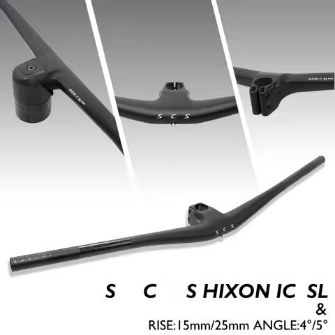 HIXON IC SL Integrated Cockpit Carbon Fiber MTB Handlebar 4°/5° 15/25mm Mini Rise 40/50mm Stem All M