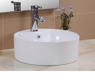 Chậu rửa mặt lavabo chậu rửa mặt tròn đặt bàn LARTO - bảo hành 10 năm chất men - Chậu lavabo nhỏ gọn