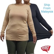 INNER PLUS SIZE premium quality harga borong kain bagus Baju Perempuan Lengan Panjang