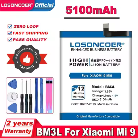 5100mAh BM3L Replacement Phone Battery For Xiaomi 9 MI9 M9 MI 9 Mobile Phone Battery