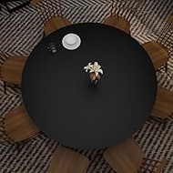 Round Leather Table Cover - 1.8mm Thick,Dia.33 Inch Waterproof & Easy to Clean Protects Table Surfac
