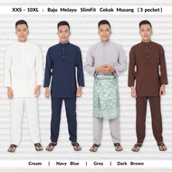 [ XXS - 10XL ] Baju Melayu Slimfit Cekak Musang . Muslim Plus Size . Baju Raya Viral 2024 . Baju Melayu Nikah Bob H